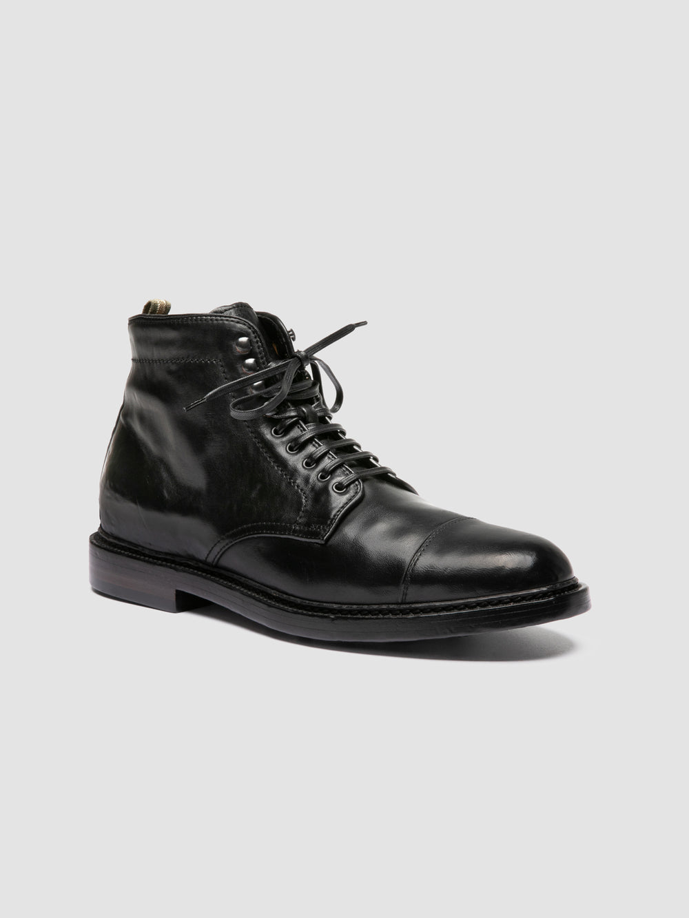 STANFORD 011 - Black Leather Lace Up Boots - Image 3