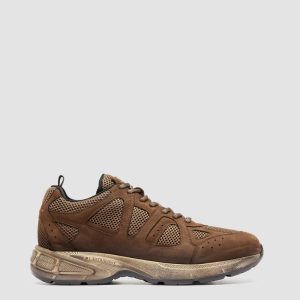 SUPURBIA 001 - Brown Leather Low Top Sneakers