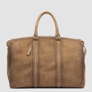 QUENTIN 009 - Taupe Suede Bag