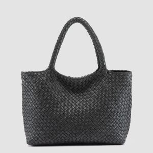 RAQUEL 001 - Black Leather Shoulder Bag