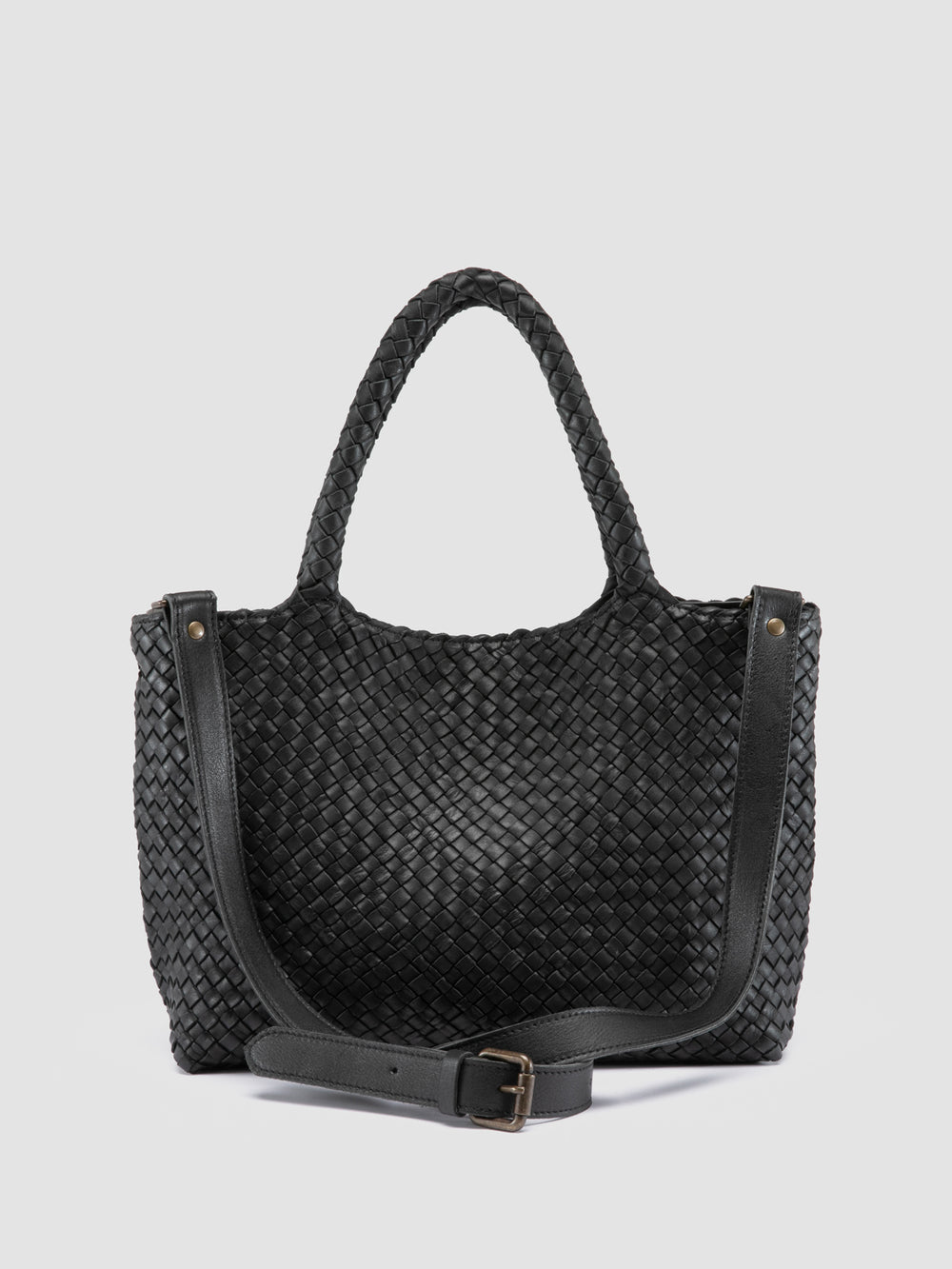 RAQUEL 001 - Black Leather Shoulder Bag - Image 5