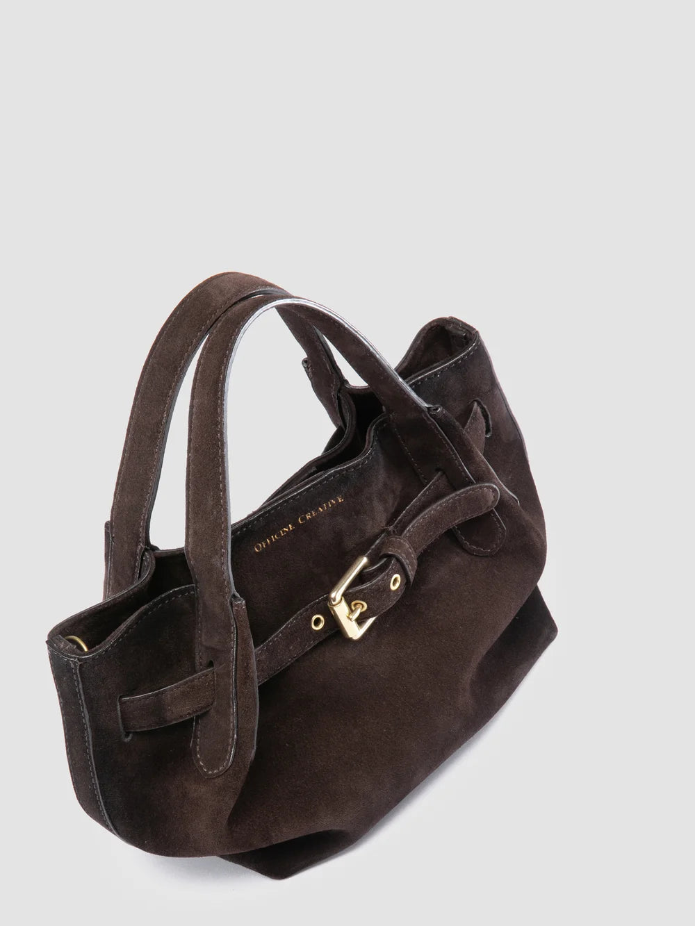 SADDLE 028 - Brown Suede Handle Bag - Image 3