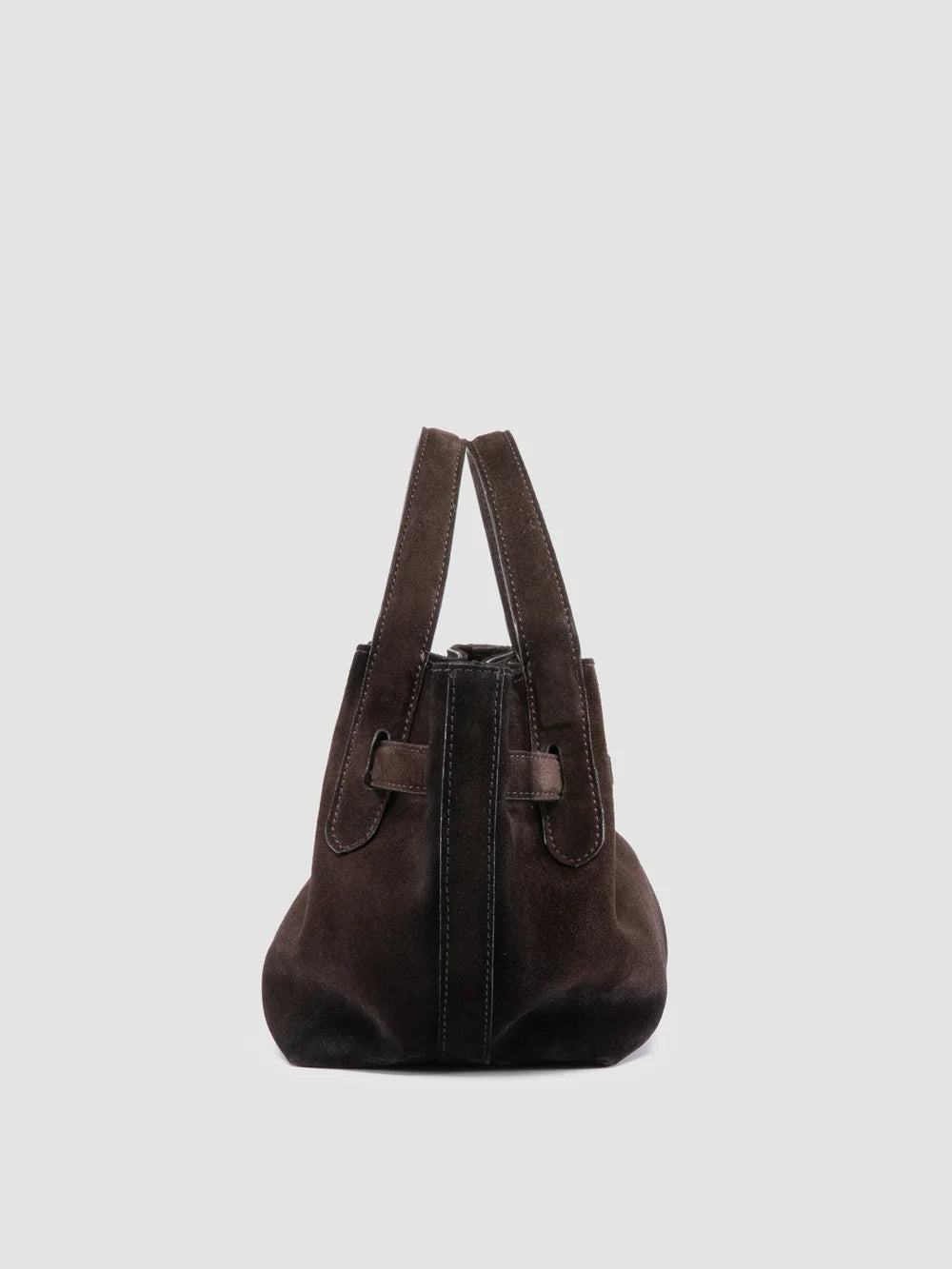 SADDLE 028 - Brown Suede Handle Bag - Image 4