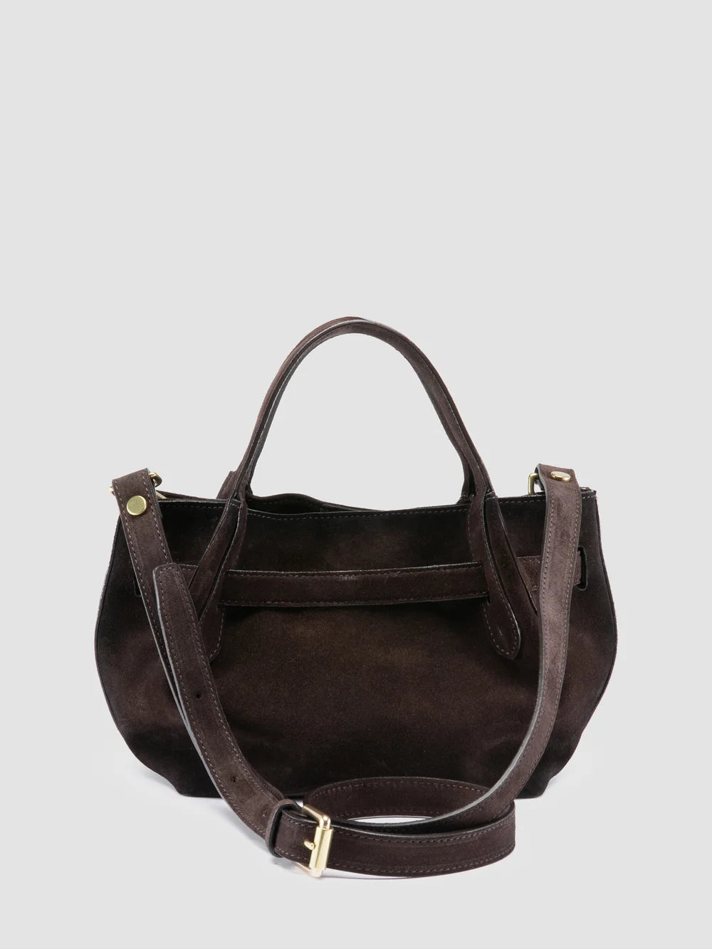 SADDLE 028 - Brown Suede Handle Bag - Image 5