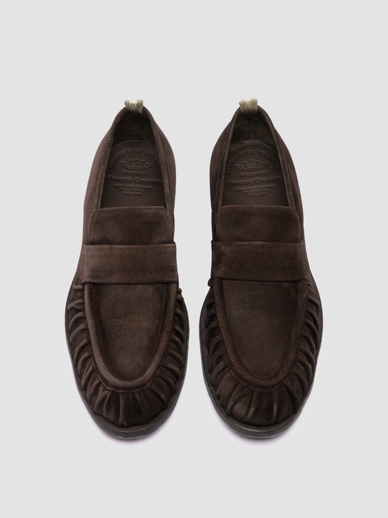 SOUND 008_W - Brown Suede Penny Loafers-hover