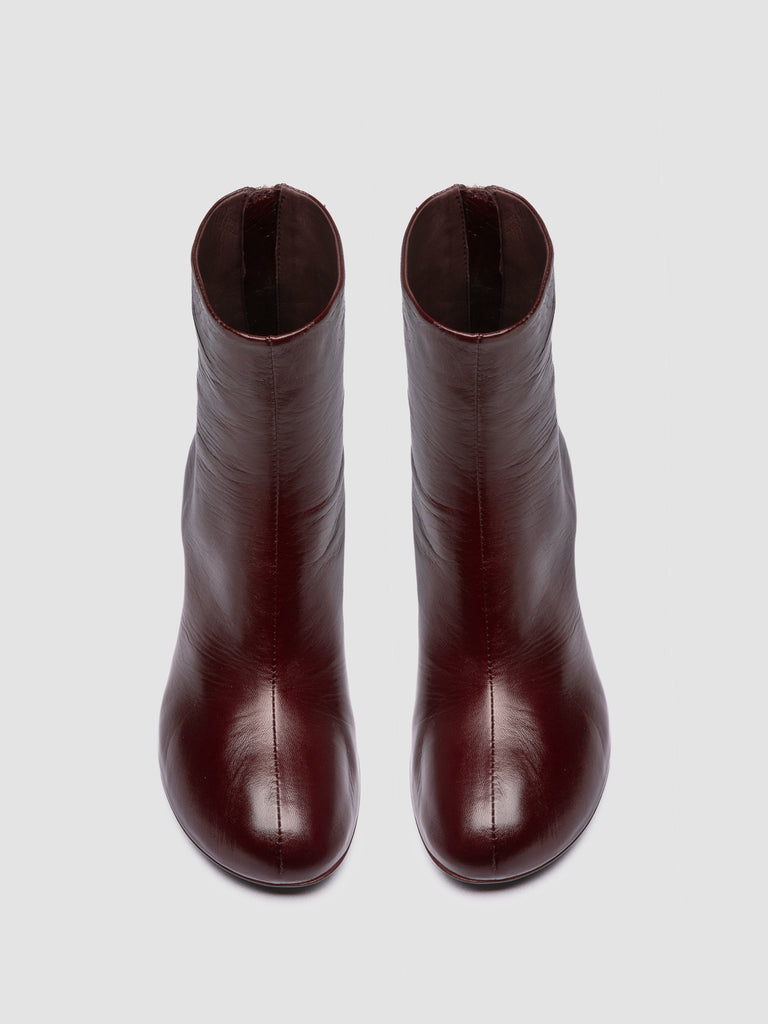FLORE 012_W - Burgundy Leather Zip Boots-hover