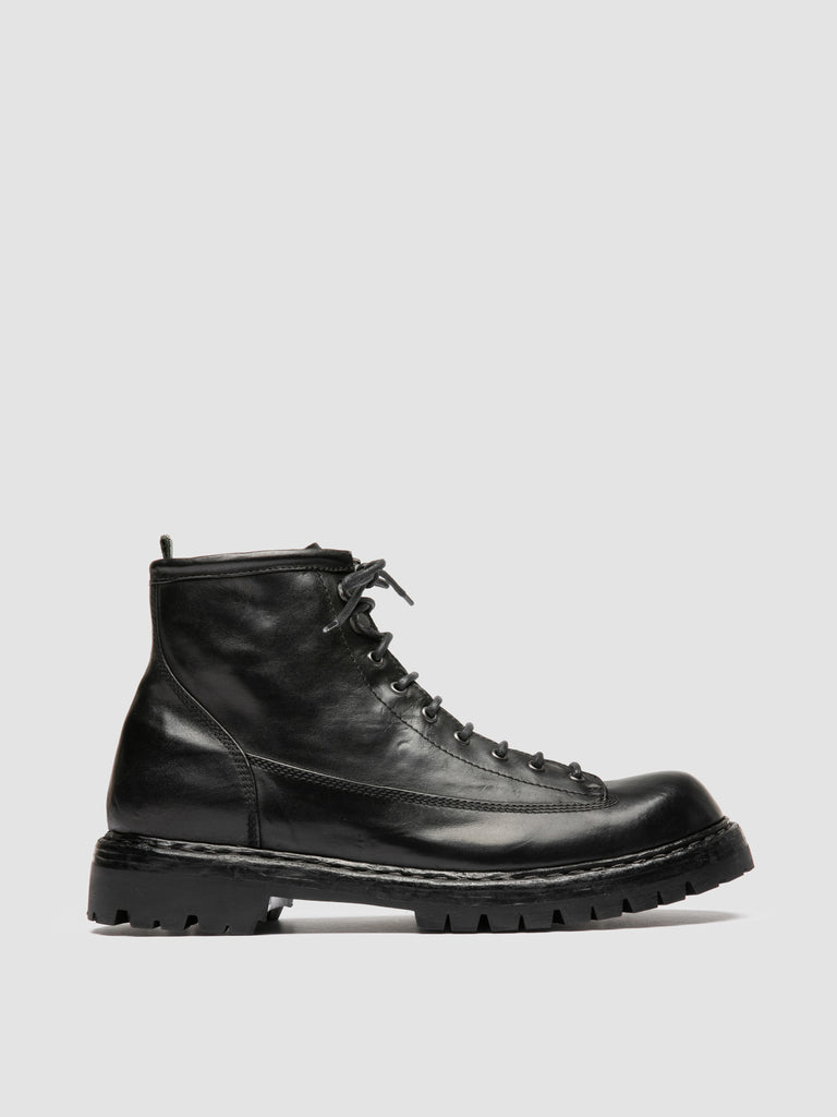 BULLA DD LUG 115 - Black Leather Lace Up Boots