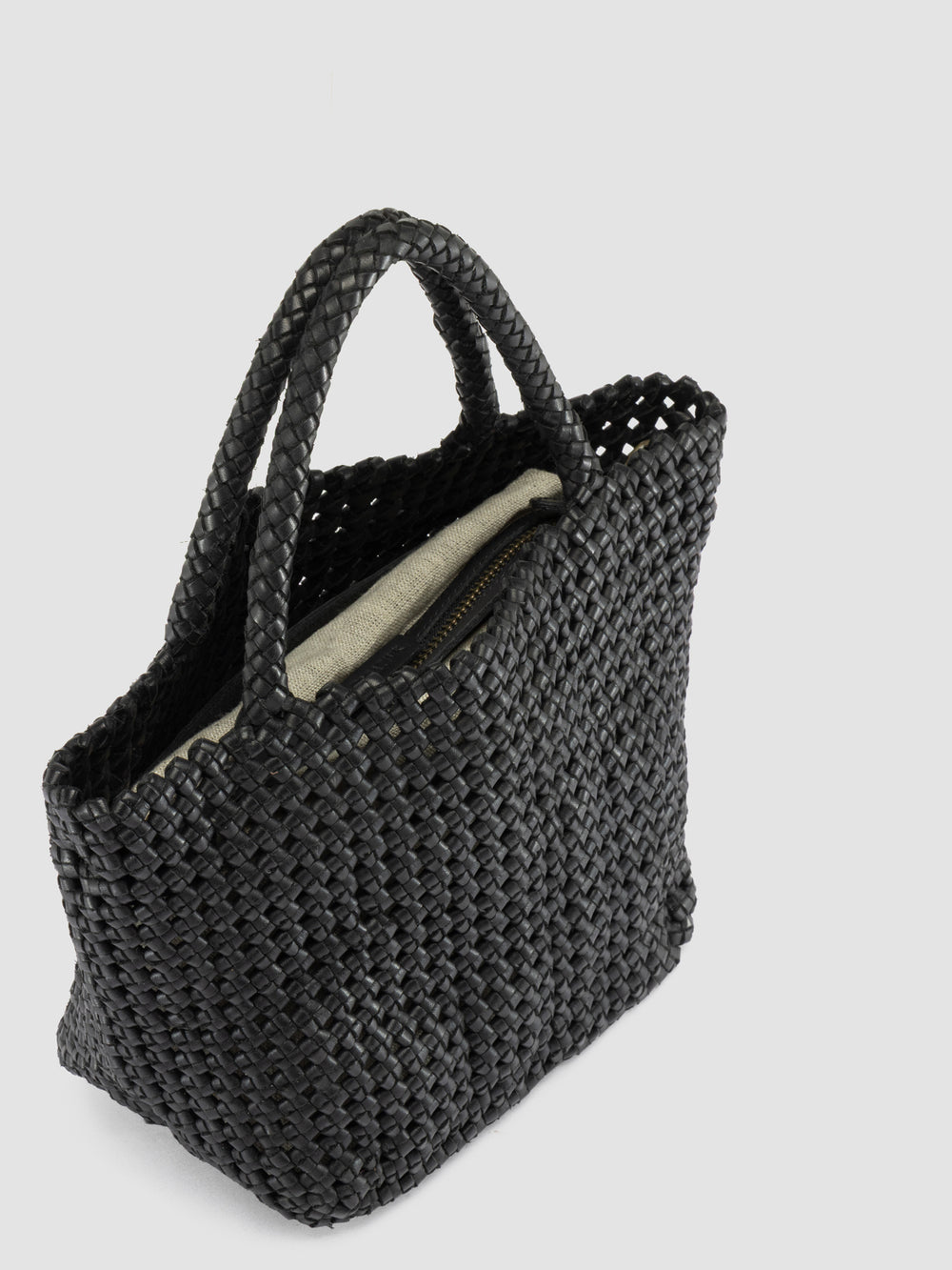 VICKY 001 - Black Leather Handle Bag - Image 3