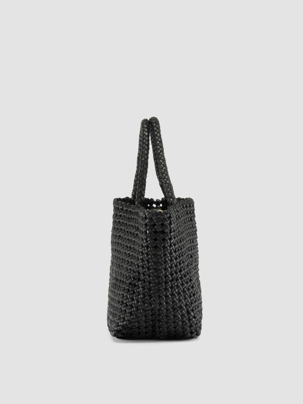 VICKY 001 - Black Leather Handle Bag - Image 5