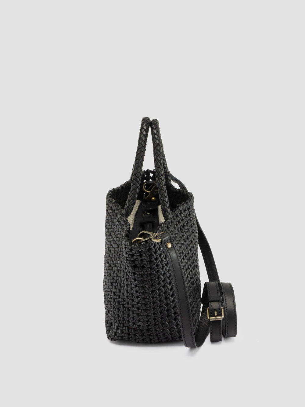 VICKY 001 - Black Leather Handle Bag - Image 7