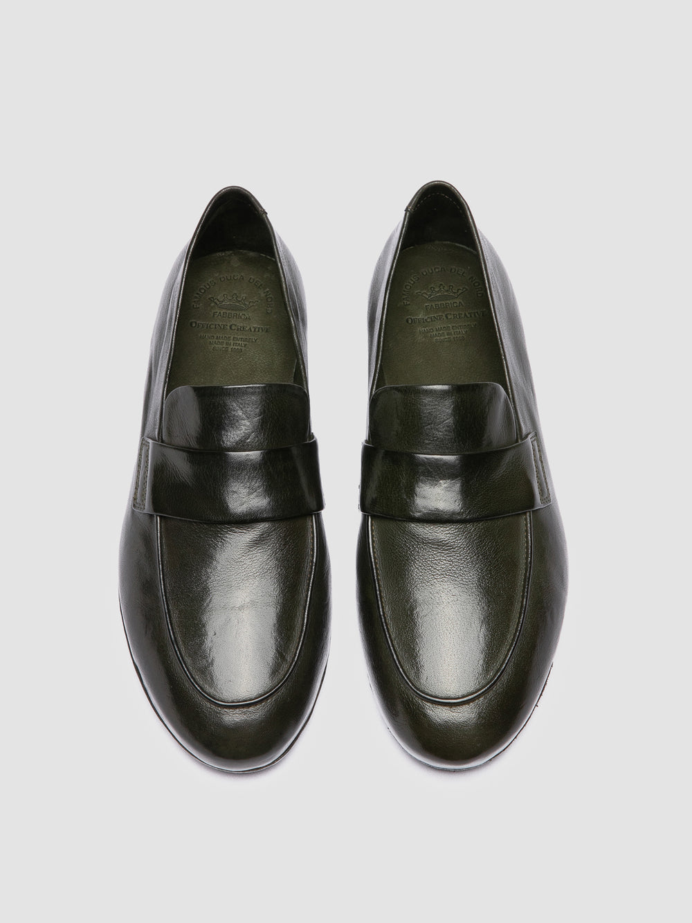 BLAIR DD 001 - Green Leather Penny Loafers - Image 2