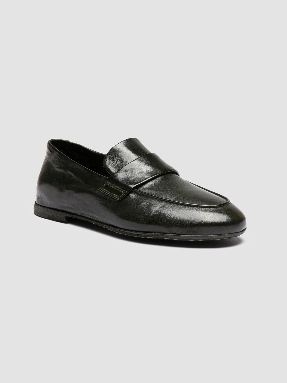 BLAIR DD 001 - Green Leather Penny Loafers - Image 3