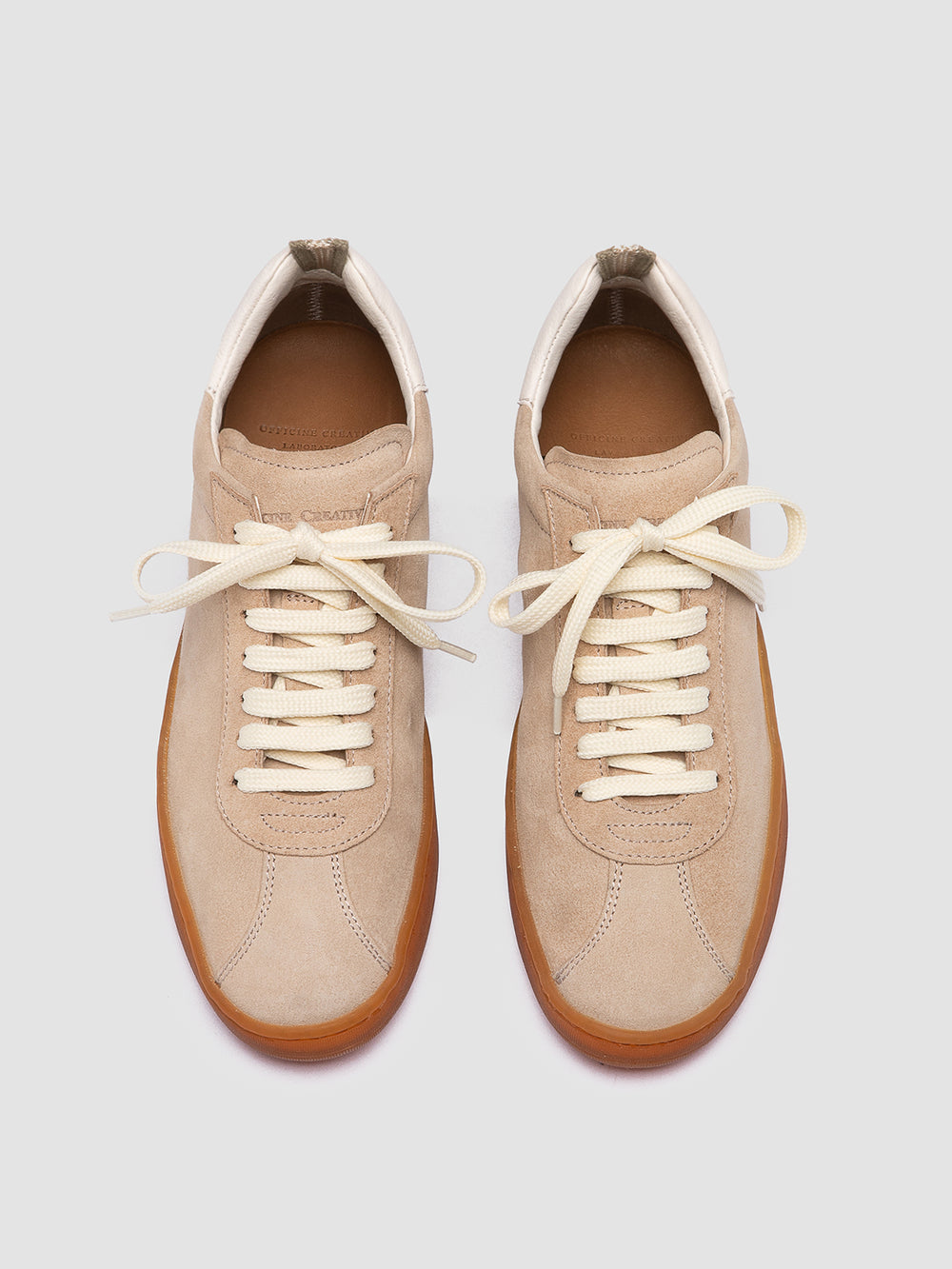 GINNASIO 101 - Beige Leather and Suede Sneakers - Image 2