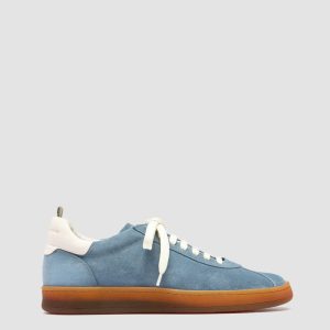 GINNASIO 101 - Blue Leather and Suede Sneakers