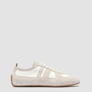 SUBSIDE 102 - White Leather and Suede Low-Top Sneakers