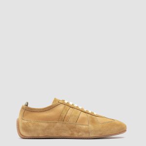 SUBSIDE 102 - Camel Leather and Suede Low-Top Sneakers