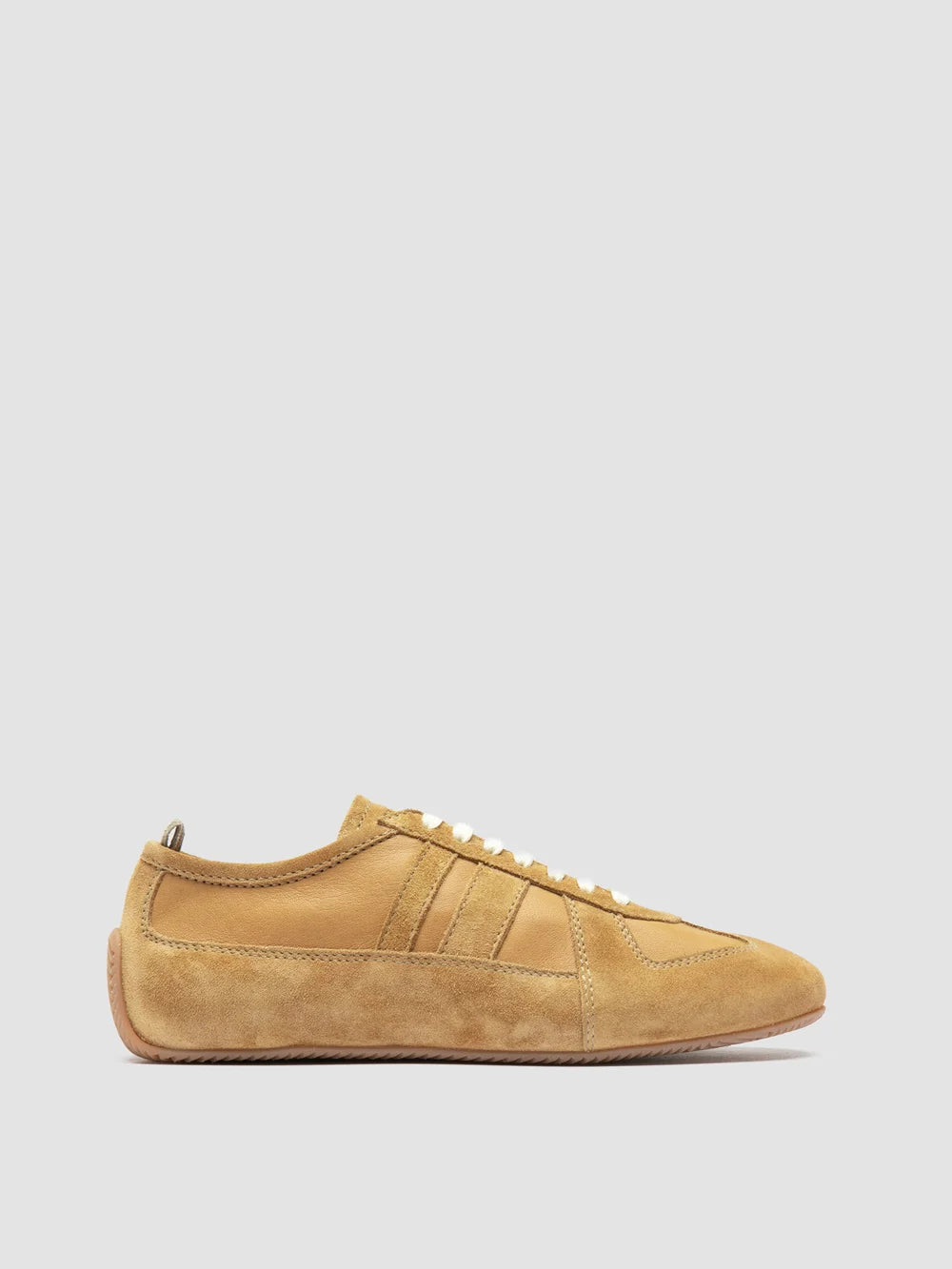 SUBSIDE 102 - Camel Leather and Suede Low-Top Sneakers