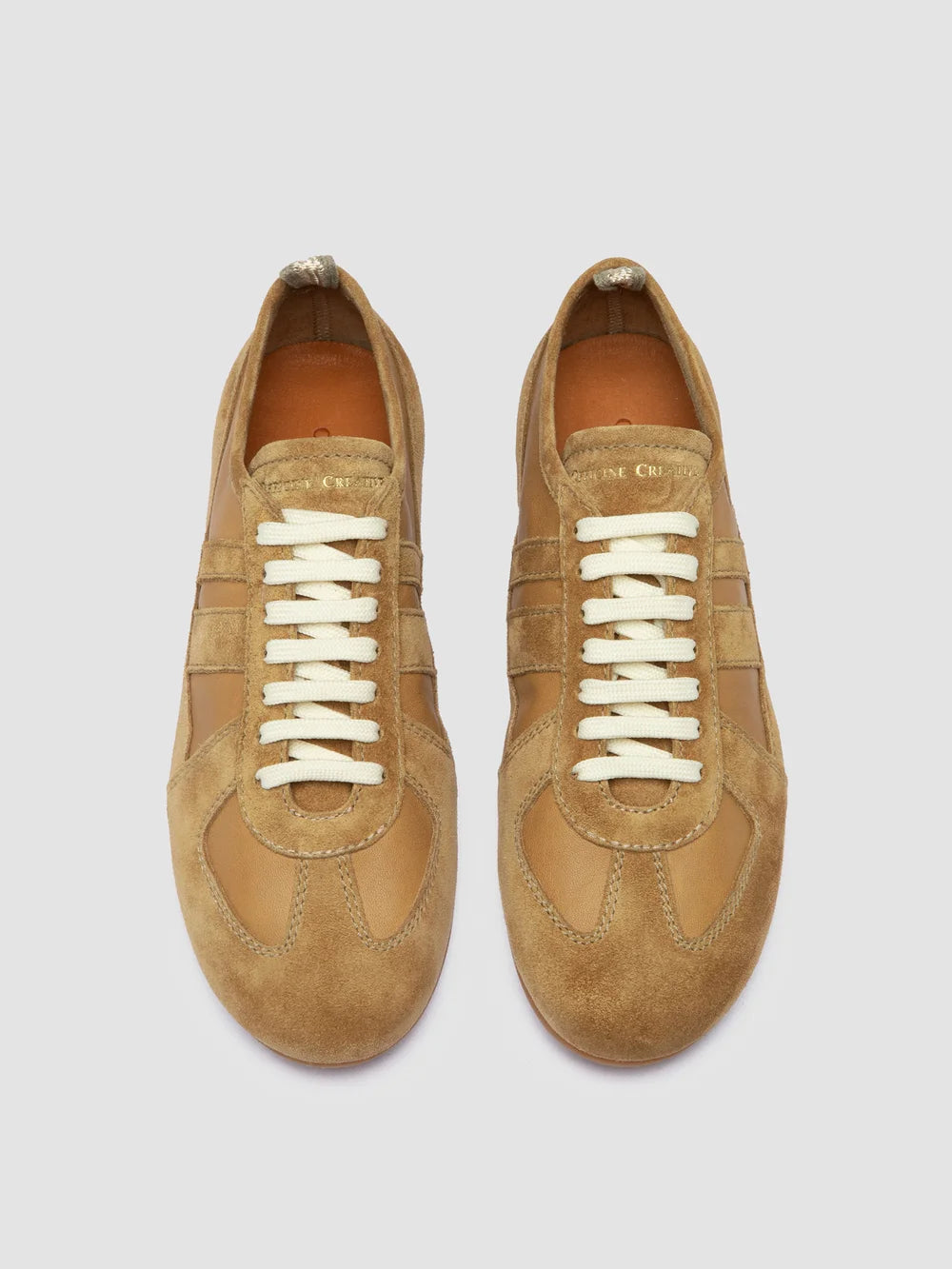 SUBSIDE 102 - Camel Leather and Suede Low-Top Sneakers - Image 2