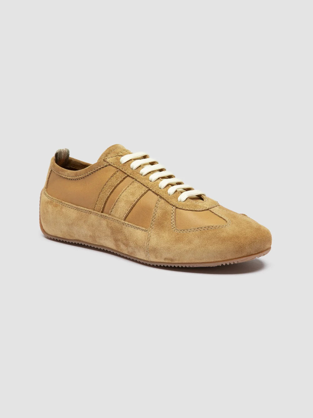 SUBSIDE 102 - Camel Leather and Suede Low-Top Sneakers - Image 3