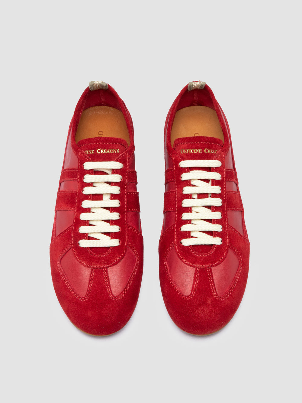 SUBSIDE 102 - Red Leather and Suede Low-Top Sneakers - Image 2