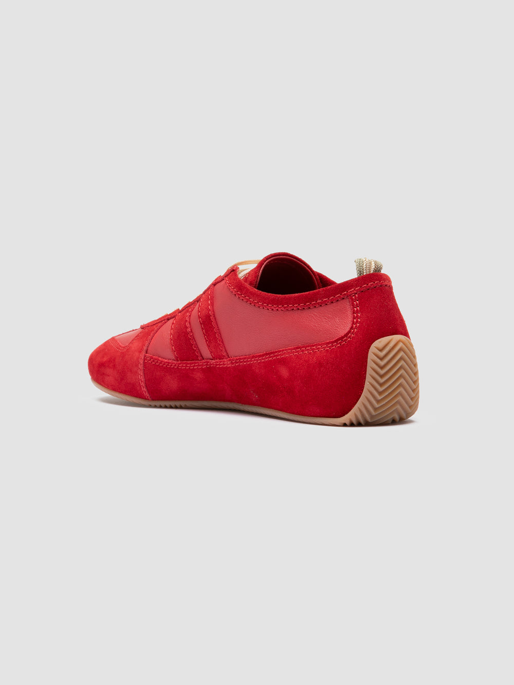 SUBSIDE 102 - Red Leather and Suede Low-Top Sneakers - Image 4